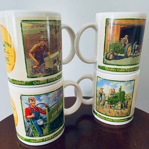 John Deere 2005 Collector Series coffee mugs, John Deere Mug Set, vintage mugs